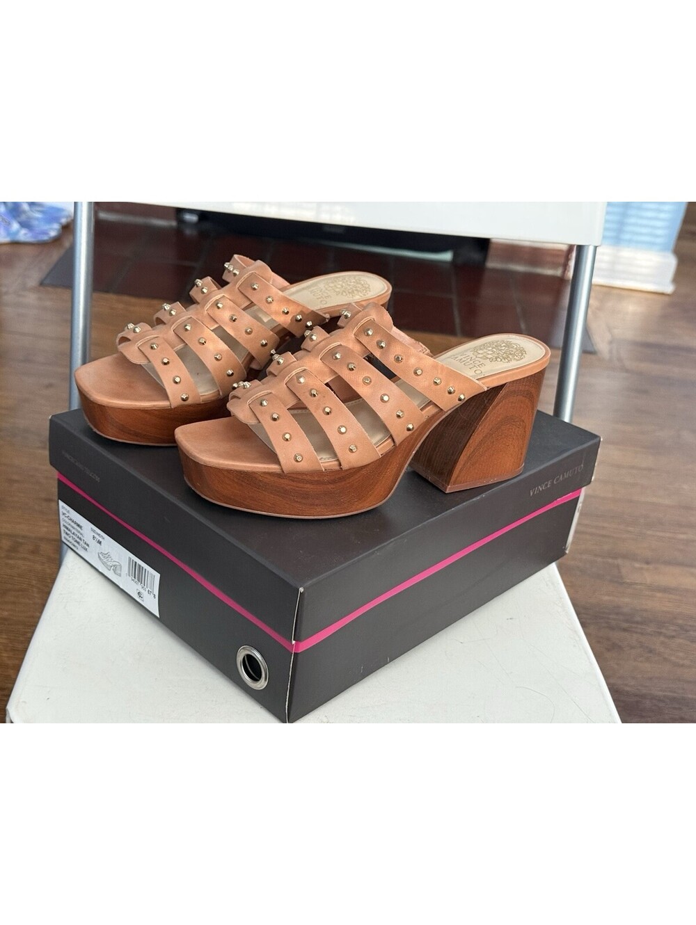 Michael Kors Jagger Platform Luggage Leather Sandals Shoes Pumps Heels 8.5
